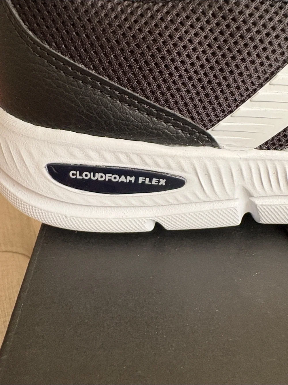 adidas Black and White Mesh Running Sneakers